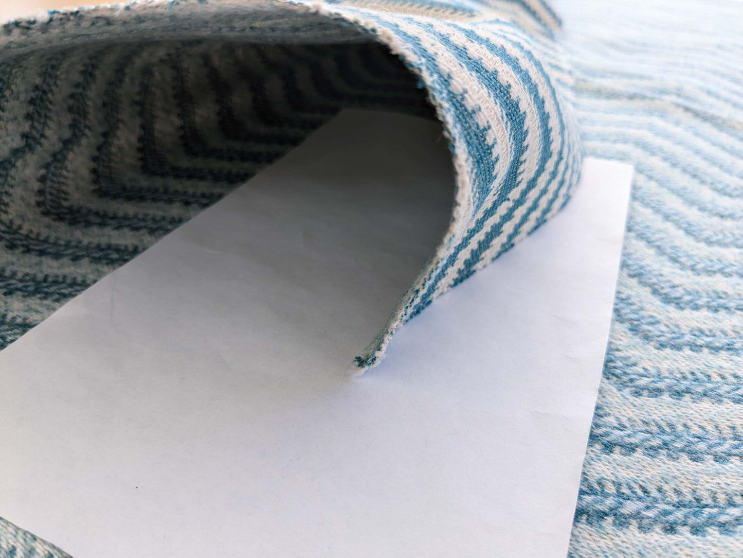 73 EV50 26" x 27"Scalamandre Grey Watkins Brushed Chevron Turquoise Blue Green Cotton Jacquard Herringbone Reversible MSRP USD 188/Y