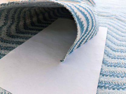 73 EV50 26" x 27"Scalamandre Grey Watkins Brushed Chevron Turquoise Blue Green Cotton Jacquard Herringbone Reversible MSRP USD 188/Y