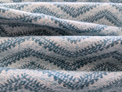 73 EV50 26" x 27"Scalamandre Grey Watkins Brushed Chevron Turquoise Blue Green Cotton Jacquard Herringbone Reversible MSRP USD 188/Y