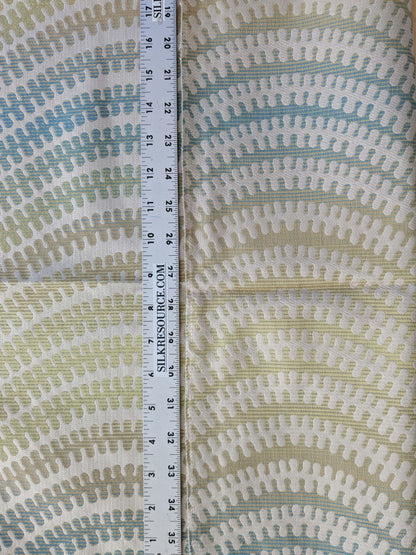 74 EV50 27" x 26"Scalamandre Fonthill Square Silk Sensuous Stripe Aquarelle Ombre Green Blue MSRP USD 356/y