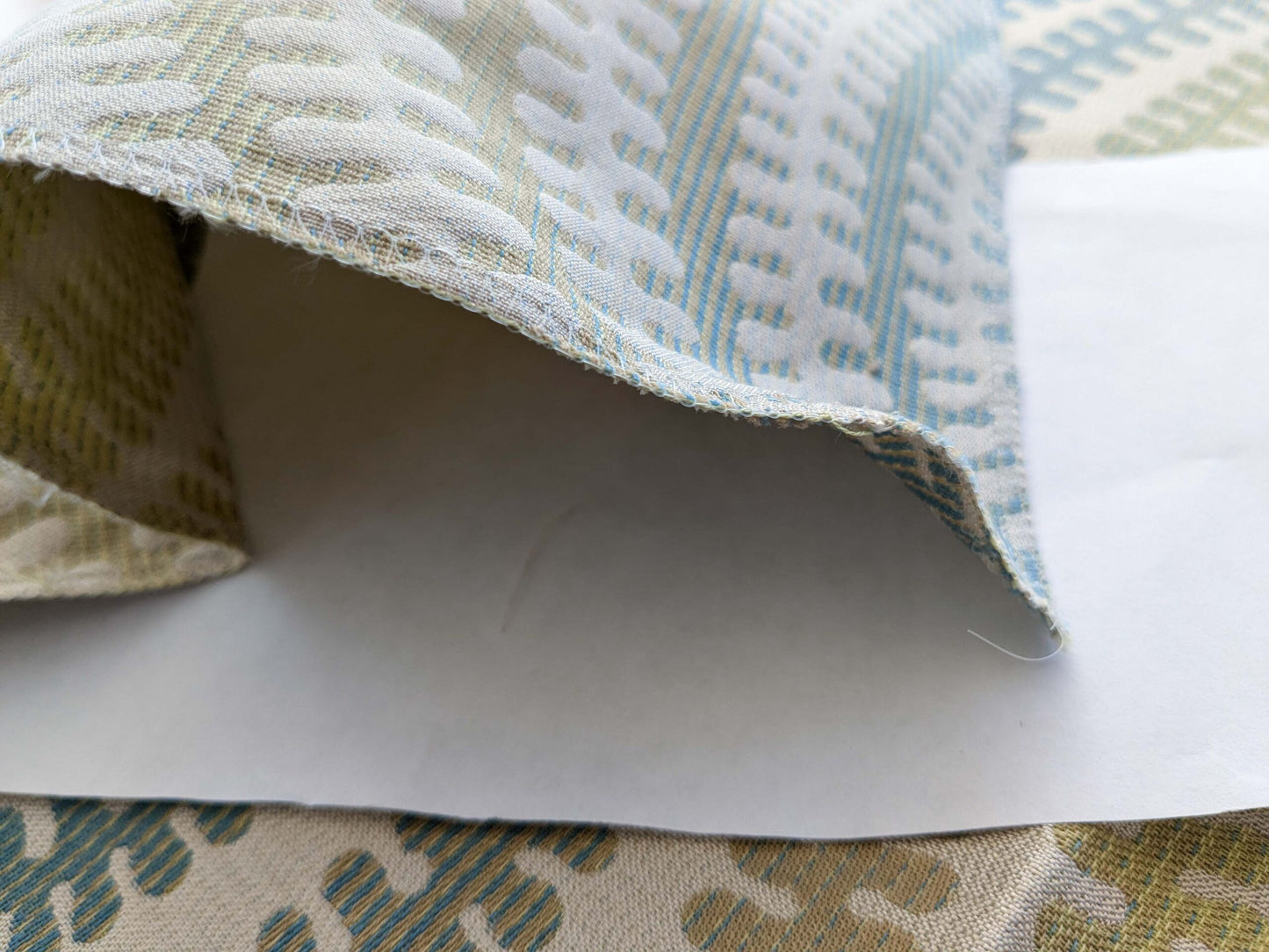 74 EV50 27" x 26"Scalamandre Fonthill Square Silk Sensuous Stripe Aquarelle Ombre Green Blue MSRP USD 356/y