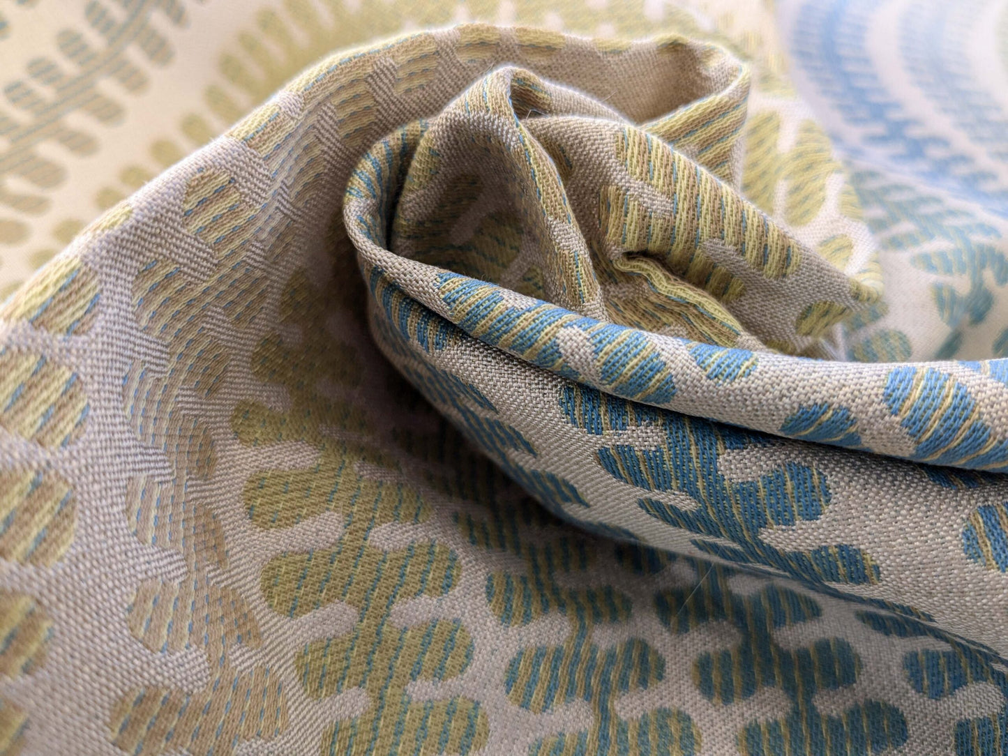 74 EV50 27" x 26"Scalamandre Fonthill Square Silk Sensuous Stripe Aquarelle Ombre Green Blue MSRP USD 356/y