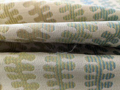 74 EV50 27" x 26"Scalamandre Fonthill Square Silk Sensuous Stripe Aquarelle Ombre Green Blue MSRP USD 356/y