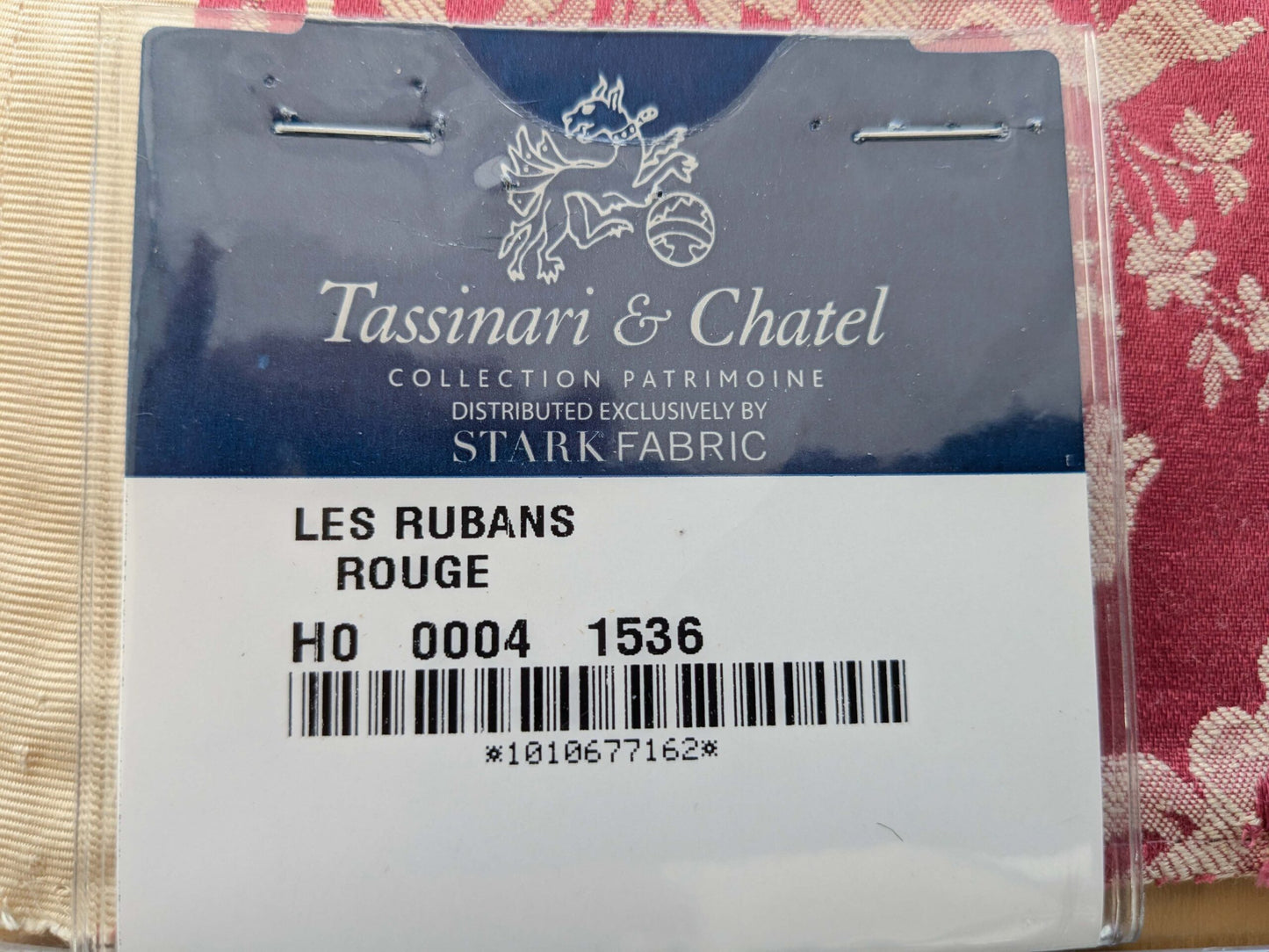 75 EV50 24" x 24" Scalamandre Tassinari &amp; Chatel Les Rubans Rouge Stripe Red Beige