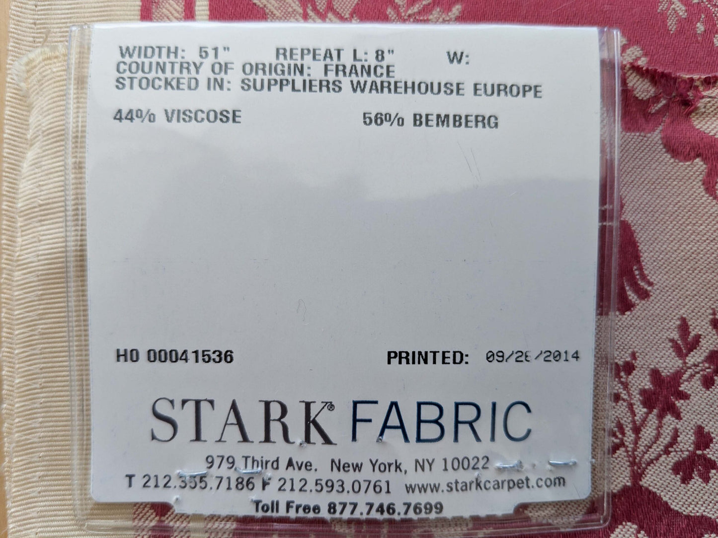 75 EV50 24" x 24" Scalamandre Tassinari &amp; Chatel Les Rubans Rouge Stripe Red Beige