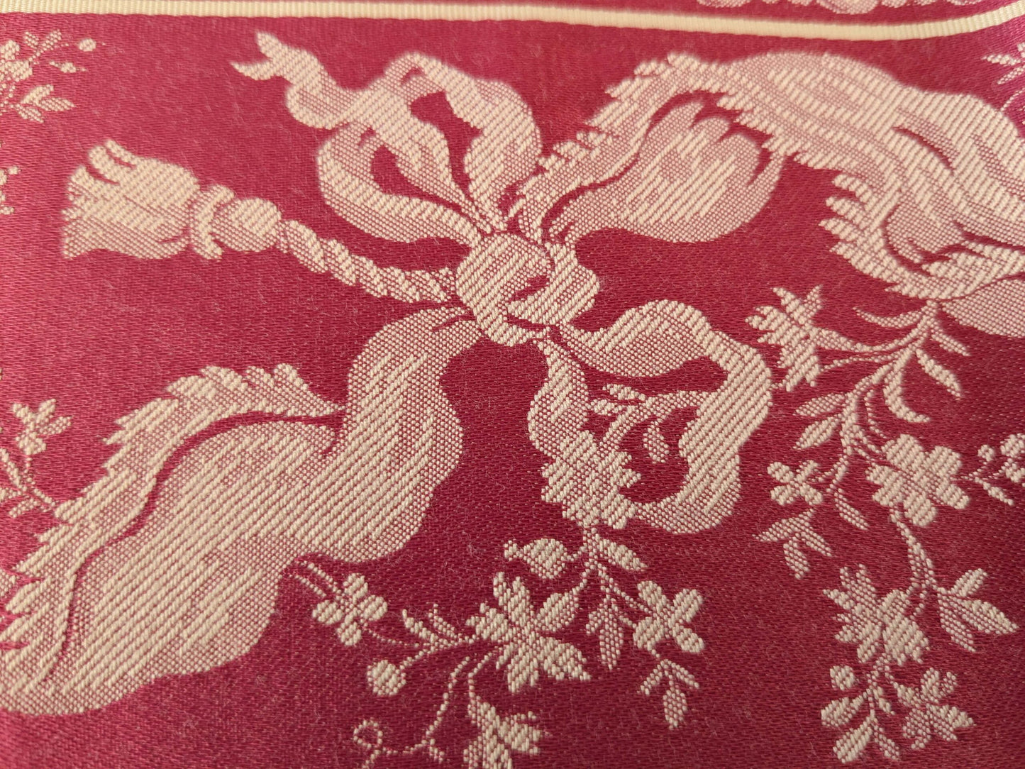 75 EV50 24" x 24" Scalamandre Tassinari &amp; Chatel Les Rubans Rouge Stripe Red Beige