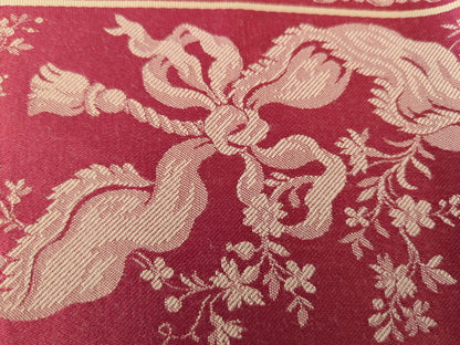 75 EV50 24" x 24" Scalamandre Tassinari &amp; Chatel Les Rubans Rouge Stripe Red Beige