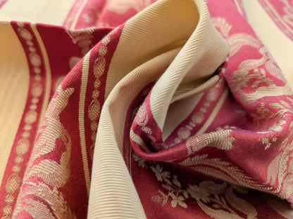 75 EV50 24" x 24" Scalamandre Tassinari &amp; Chatel Les Rubans Rouge Stripe Red Beige