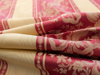 75 EV50 24" x 24" Scalamandre Tassinari &amp; Chatel Les Rubans Rouge Stripe Red Beige