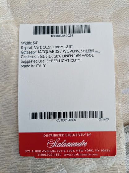 78 EV50 Square Scalamandre Savanna Off White Sheer Small Scale Dot Circle MSRP USD 300+/y