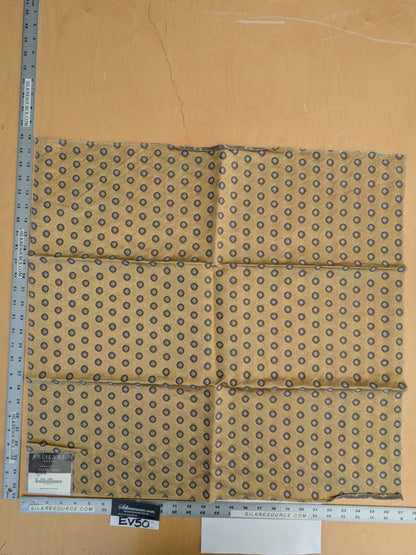 79 EV50 26" x 27"  Square Scalamandre Lelievre Paris Pelligrina Or Yellow Gray Blue Dot Circle Small Scale MSRP USD 300+/y