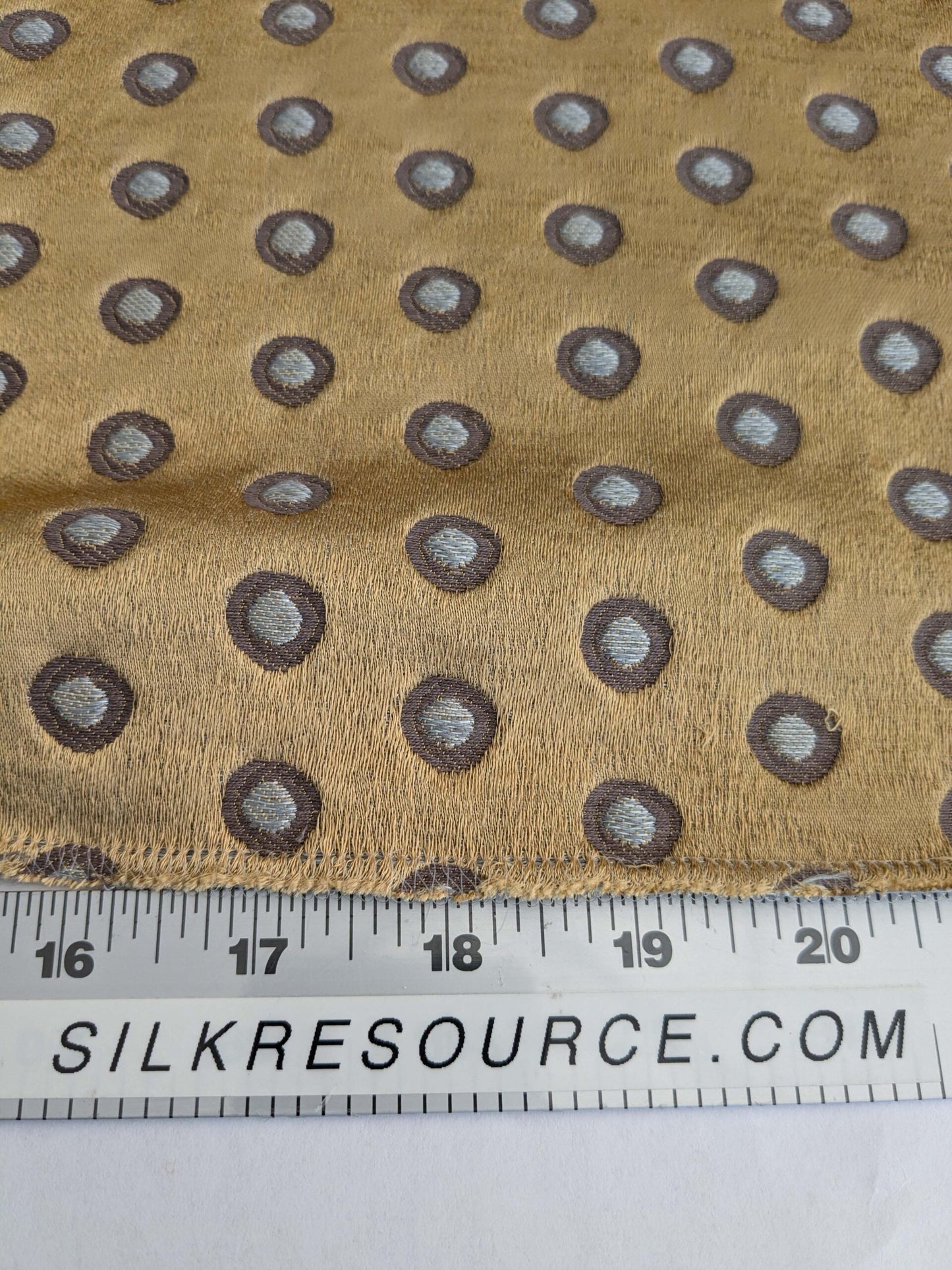 79 EV50 26" x 27"  Square Scalamandre Lelievre Paris Pelligrina Or Yellow Gray Blue Dot Circle Small Scale MSRP USD 300+/y