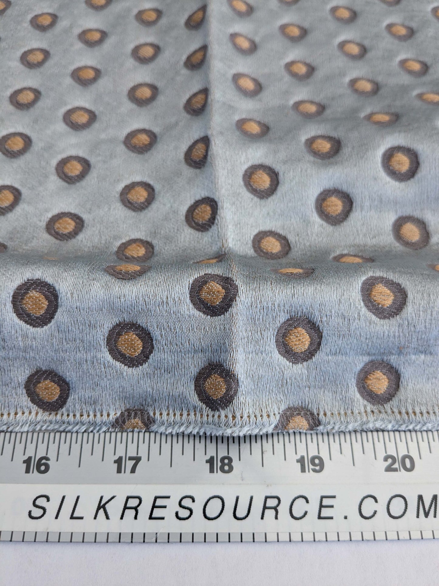 80 EV50 26" x 25" Square Scalamandre Lelievre Paris Pelligrina Argent Silver Gray Blue Dot Circle Small Scale MSRP USD 300+/y