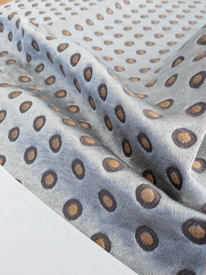 80 EV50 26" x 25" Square Scalamandre Lelievre Paris Pelligrina Argent Silver Gray Blue Dot Circle Small Scale MSRP USD 300+/y