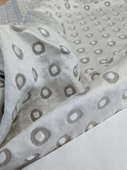 83 EV50 24" x 26" Square Scalamandre Lelievre Paris Pelligrina Lys Cream White Dot Circle Small Scale MSRP USD 300+/y