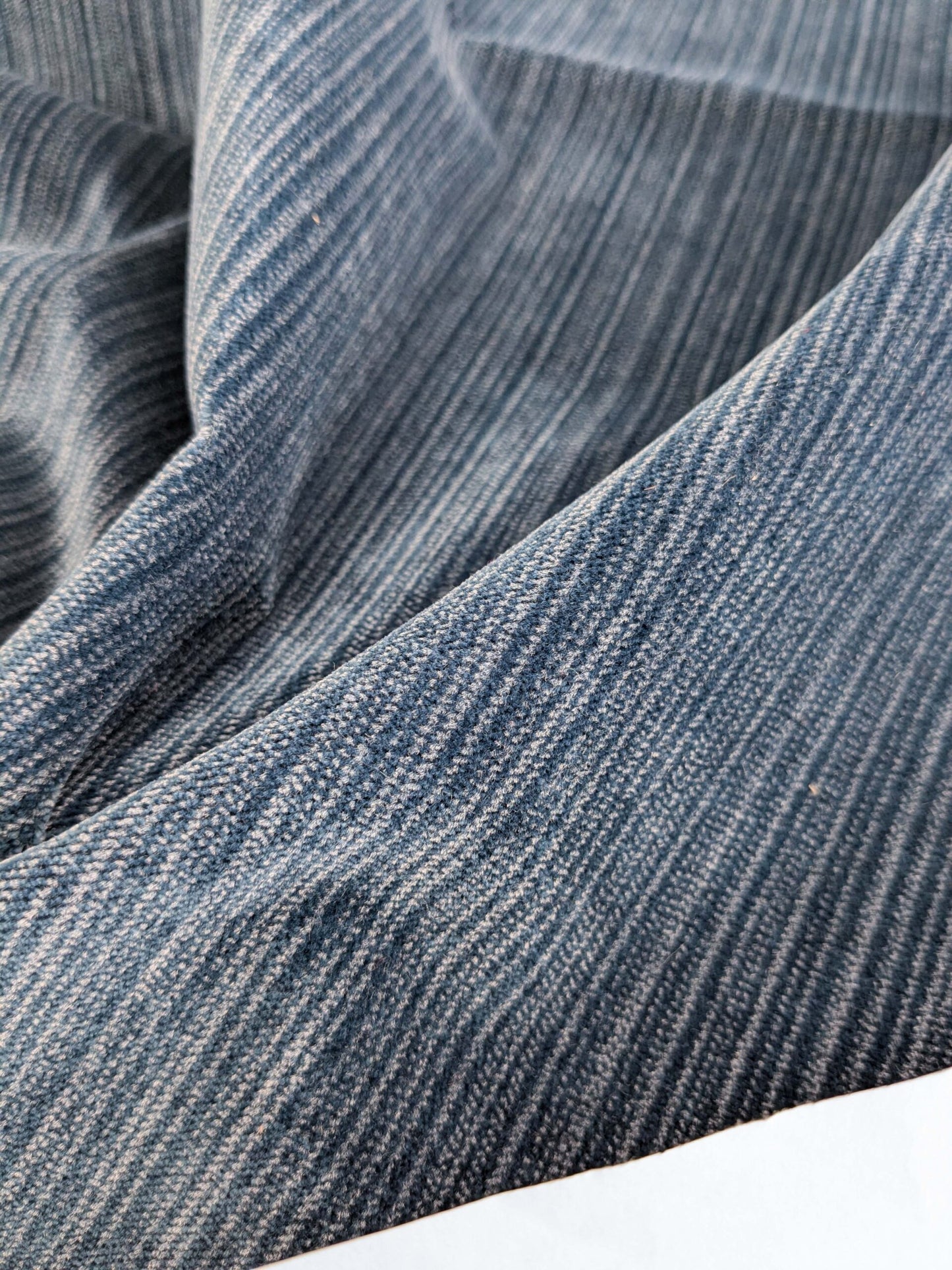 86 EV50 26" x 27" Square Scalamandre Boris Kroll Strie Velvet Prussian Blue Texture Polyester MSRP USD154/y