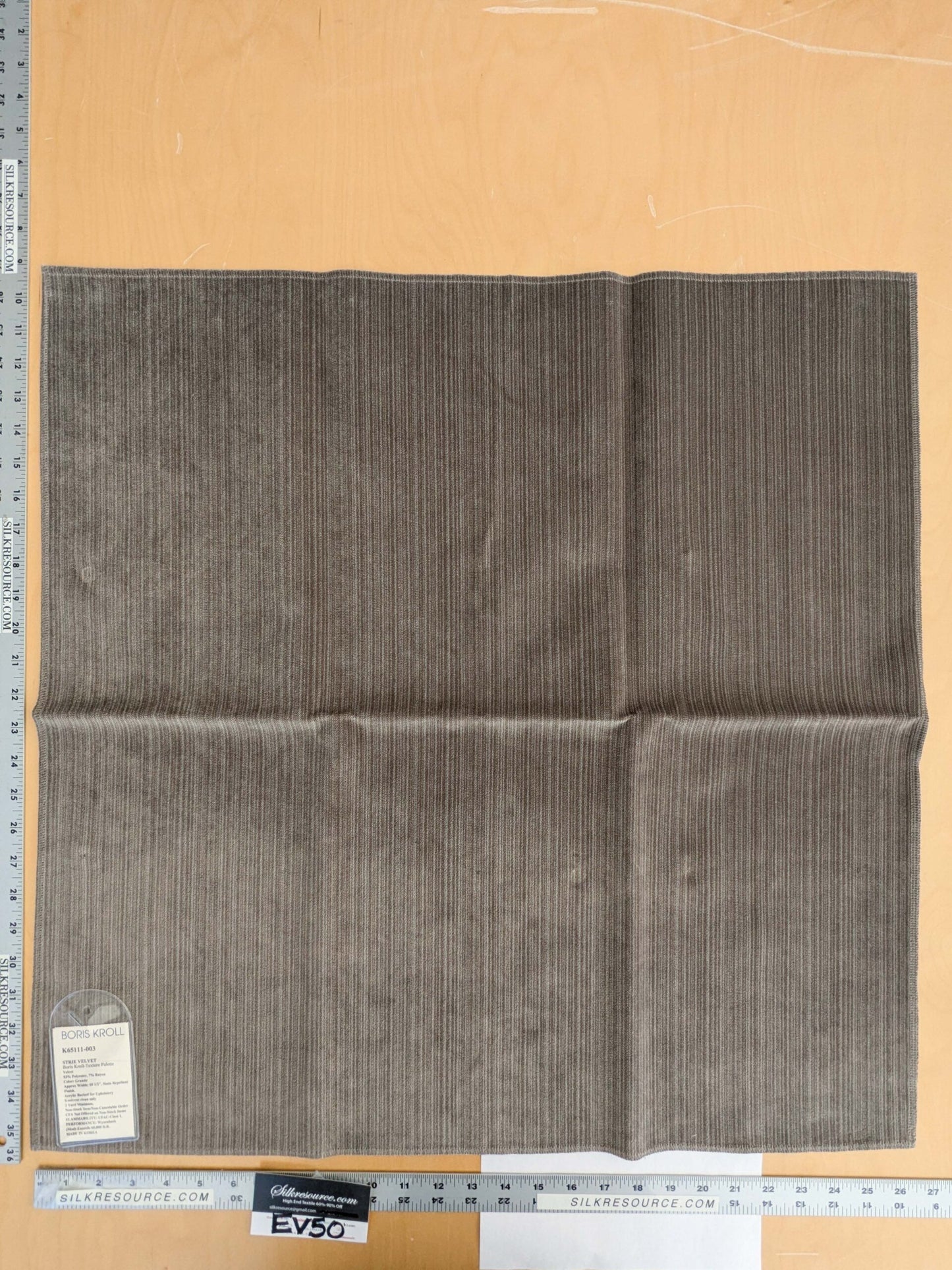 90 EV50 26" x 27" Square Scalamandre Boris Kroll Strie Velvet Grantie  Brown Gray Texture Polyester MSRP USD154/y