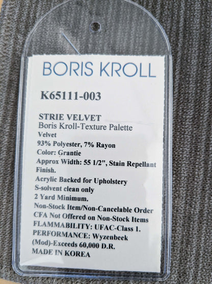 90 EV50 26" x 27" Square Scalamandre Boris Kroll Strie Velvet Grantie  Brown Gray Texture Polyester MSRP USD154/y