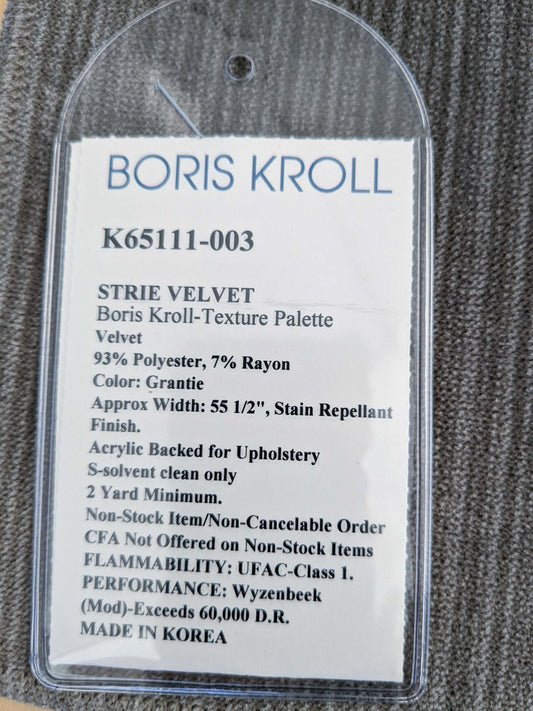 90 EV50 26" x 27" Square Scalamandre Boris Kroll Strie Velvet Grantie  Brown Gray Texture Polyester MSRP USD154/y