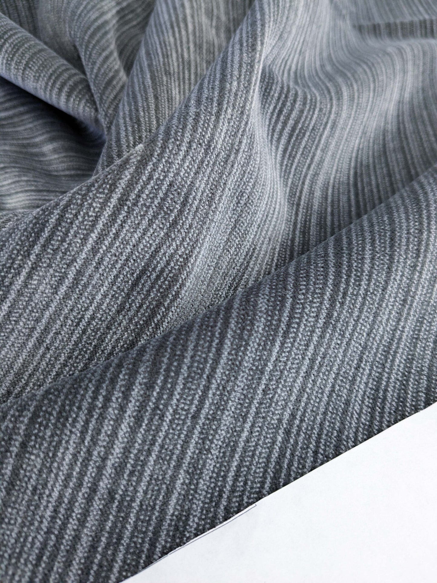 91 EV50 26" x 26" Square Scalamandre Boris Kroll Strie Velvet Oxford Grey Texture Polyester MSRP USD154/y