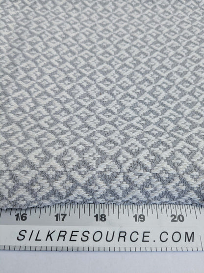 94 EV50 25" x 27" Square Scalamandre Khiva Weave Pearl Grey White Cotton Small Scale  White MSRP USD 180/y