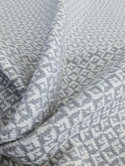 94 EV50 25" x 27" Square Scalamandre Khiva Weave Pearl Grey White Cotton Small Scale  White MSRP USD 180/y