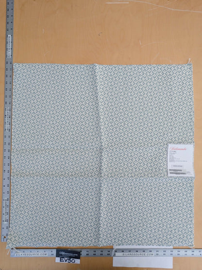 96 EV50 26" x 26" Square Scalamandre Khiva Weave Cloud Light Blue White Cotton Small Scale  White MSRP USD 180/y