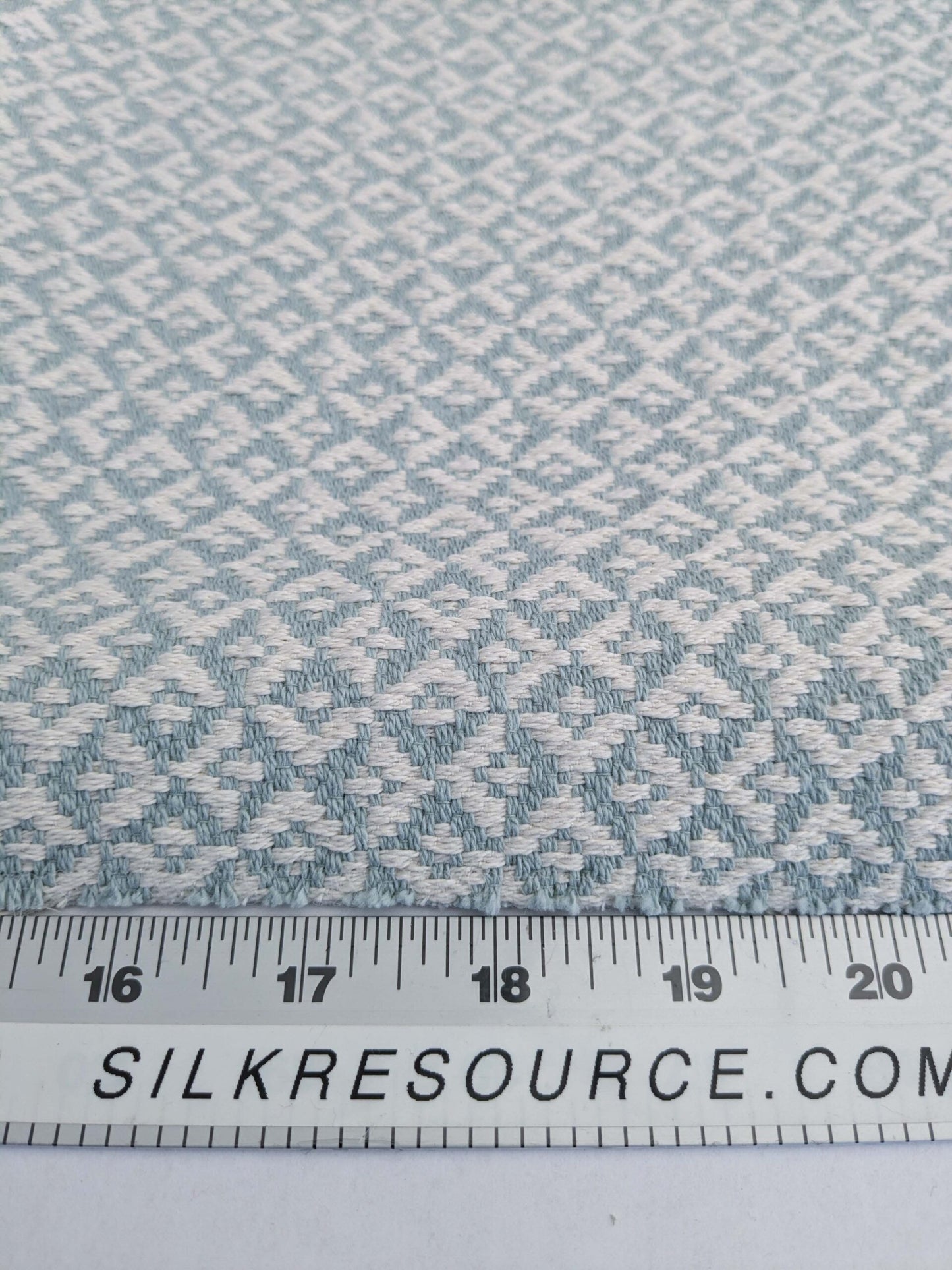 96 EV50 26" x 26" Square Scalamandre Khiva Weave Cloud Light Blue White Cotton Small Scale  White MSRP USD 180/y