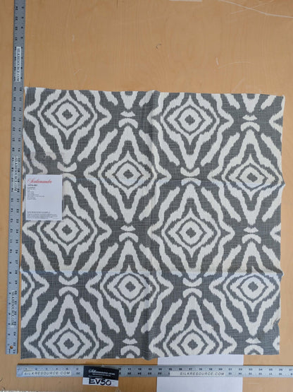 97 EV50 26" x 26" Square Scalamandre Zanzibar Ikat Smoke Grey Cotton Heavy MSRP USD 254.80/y
