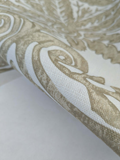 98 EV50 26" x 27" Square Scalamandre Luciana Damask Linen Print Sand Damask Print Beige MSRP USD 346