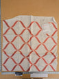 99 EV50 26" x 27" Square Scalamandre Rondure Embroidery Coral Orange White Diamond Ogee MSRP USD 492/y