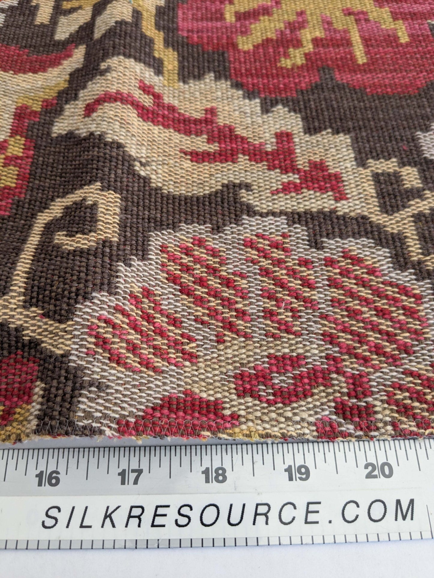 100 EV50 27" x 27" Square Scalamandre Moldavia Pomegranate Brown Linen Cotton Tapestry MSRP USD 684/yard