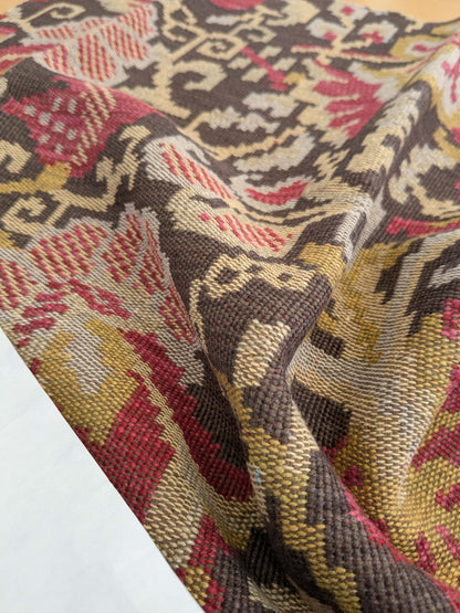 100 EV50 27" x 27" Square Scalamandre Moldavia Pomegranate Brown Linen Cotton Tapestry MSRP USD 684/yard