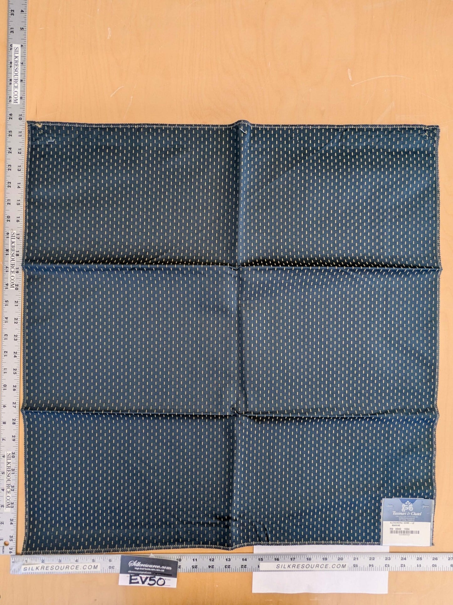 101 EV50 25" x 26" Square Tassinari and Chatel Alexandra Seme Le Marine Navy Blue Small Scale Texture MSRP USD 300+/y