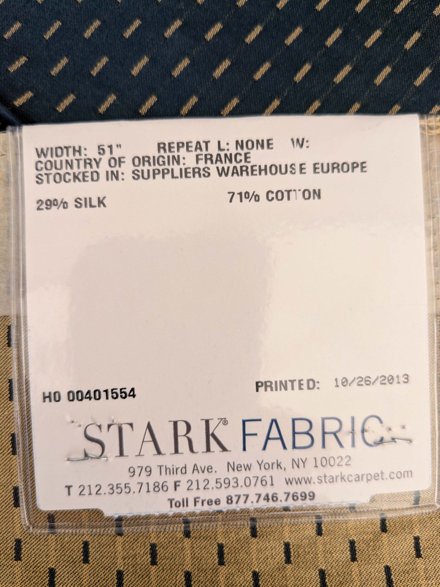 101 EV50 25" x 26" Square Tassinari and Chatel Alexandra Seme Le Marine Navy Blue Small Scale Texture MSRP USD 300+/y