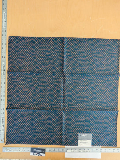 104 EV50 25" x 26" Square Jean Paul Gaultier Cabaret Piment Reversible Small Jacquard Diamond Orange Blue Cotton MSRP USD300+/y