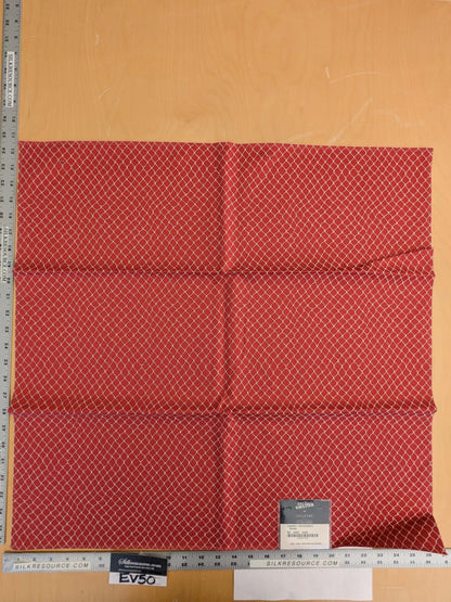 105 EV50 25" x 26" Square Jean Paul Gaultier Cabaret Rouge Red White Reversible Small Jacquard Diamond Cotton MSRP USD300+/y