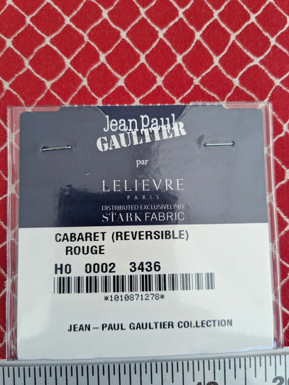 105 EV50 25" x 26" Square Jean Paul Gaultier Cabaret Rouge Red White Reversible Small Jacquard Diamond Cotton MSRP USD300+/y