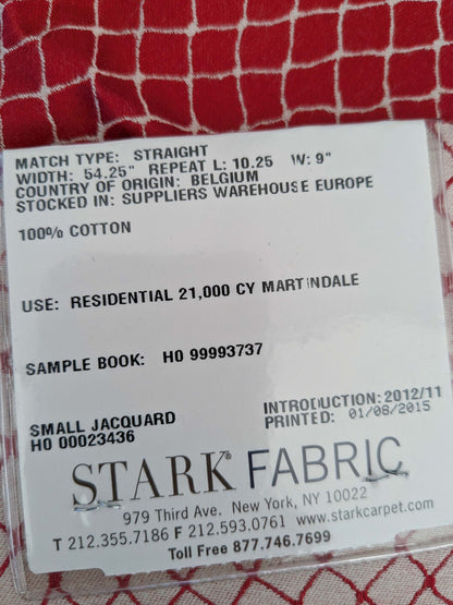 105 EV50 25" x 26" Square Jean Paul Gaultier Cabaret Rouge Red White Reversible Small Jacquard Diamond Cotton MSRP USD300+/y