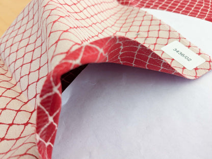 105 EV50 25" x 26" Square Jean Paul Gaultier Cabaret Rouge Red White Reversible Small Jacquard Diamond Cotton MSRP USD300+/y