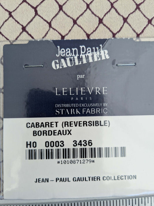 106 EV50 25" x 26" Square Jean Paul Gaultier Cabaret Bordeaux Purple White Reversible Small Jacquard Diamond Cotton MSRP USD300+/y