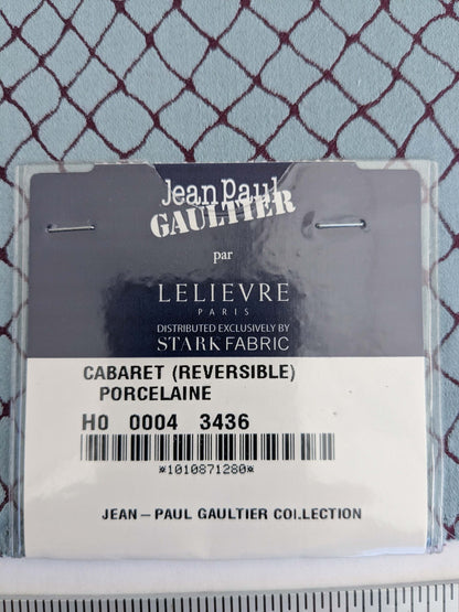 107 EV50 25" x 26" Square Jean Paul Gaultier Cabaret Porcelaine Blue Purple Reversible Small Jacquard Diamond Cotton MSRP USD300+/y