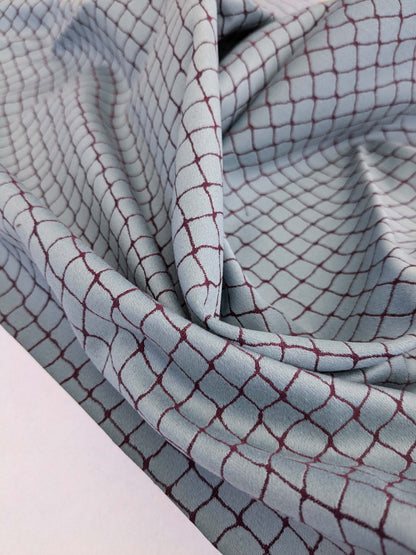 107 EV50 25" x 26" Square Jean Paul Gaultier Cabaret Porcelaine Blue Purple Reversible Small Jacquard Diamond Cotton MSRP USD300+/y