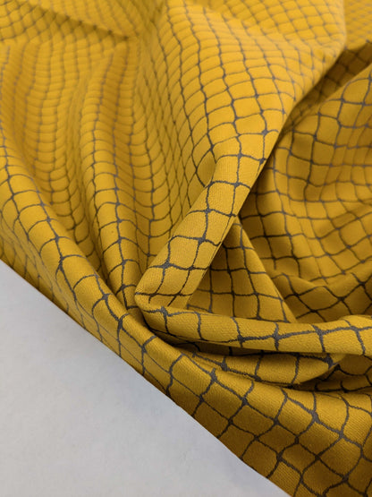 108 EV50 25" x 26" Square Jean Paul Gaultier Cabaret Pollen Yellow Gray Reversible Small Jacquard Diamond Cotton MSRP USD300+/y