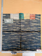 111 EV50 25" x 26" Square  Scalamandre Lelievre Merisier Fusain Blue Abstract Strie Cut Velvet Viscose Cotton