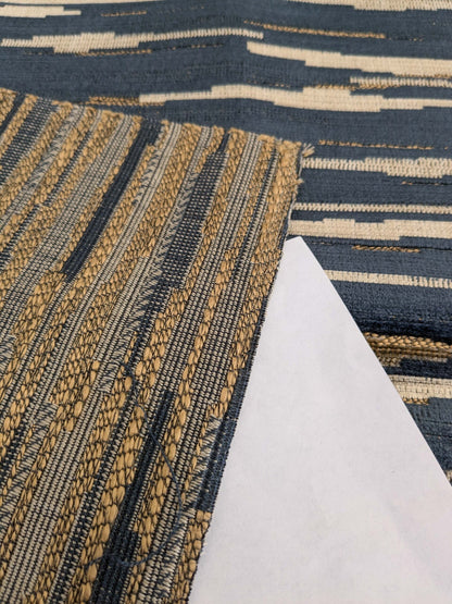 111 EV50 25" x 26" Square  Scalamandre Lelievre Merisier Fusain Blue Abstract Strie Cut Velvet Viscose Cotton