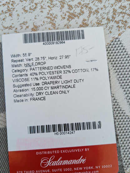 113 EV50 25" x 27" Square Scalamandre Lelievre Toundra Naturel Abstract Beige Brown