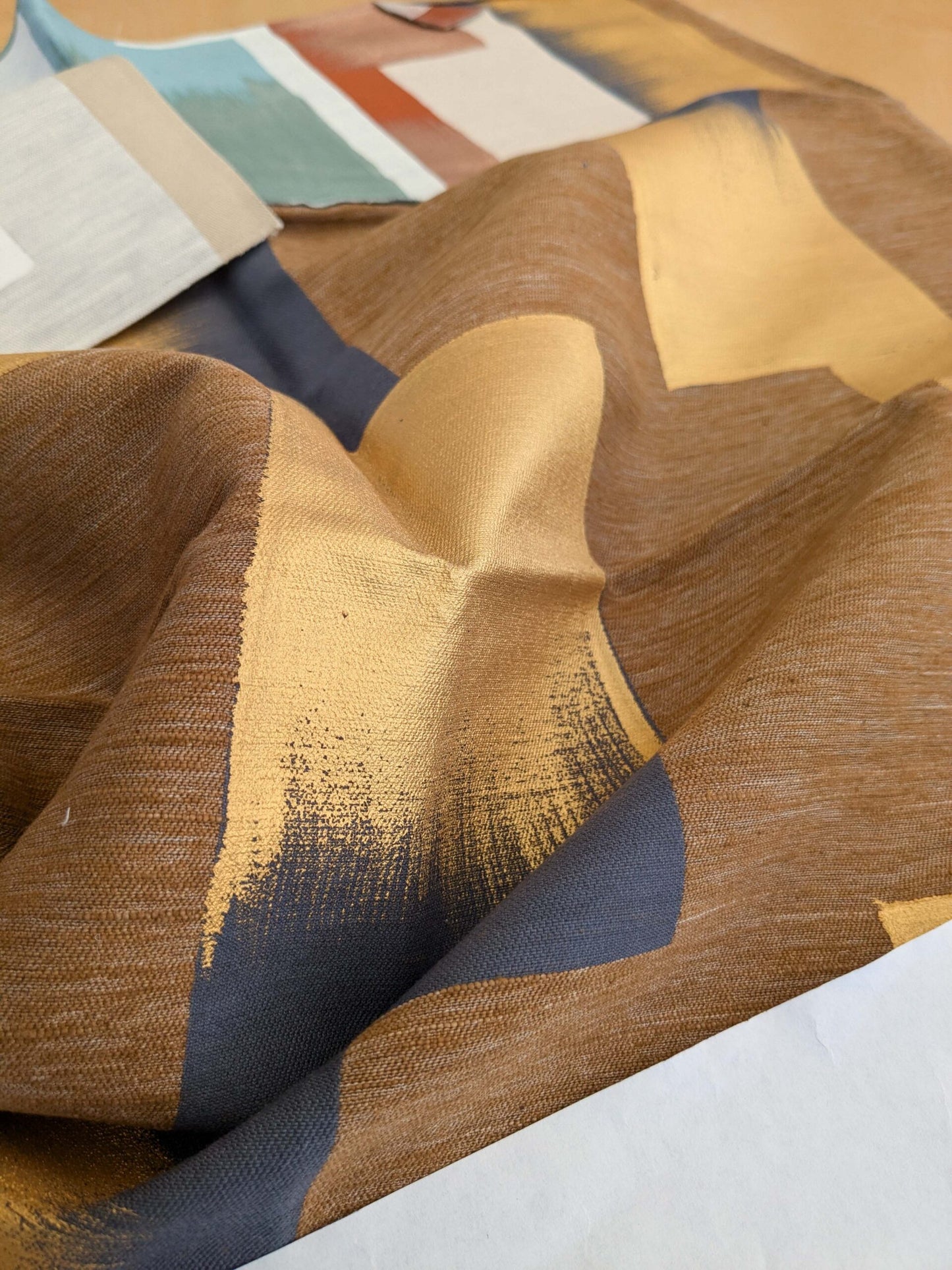 114 EV50 25" x 27" Square Scalamandre Lelievre Lhassa Mordore Brown Abstract