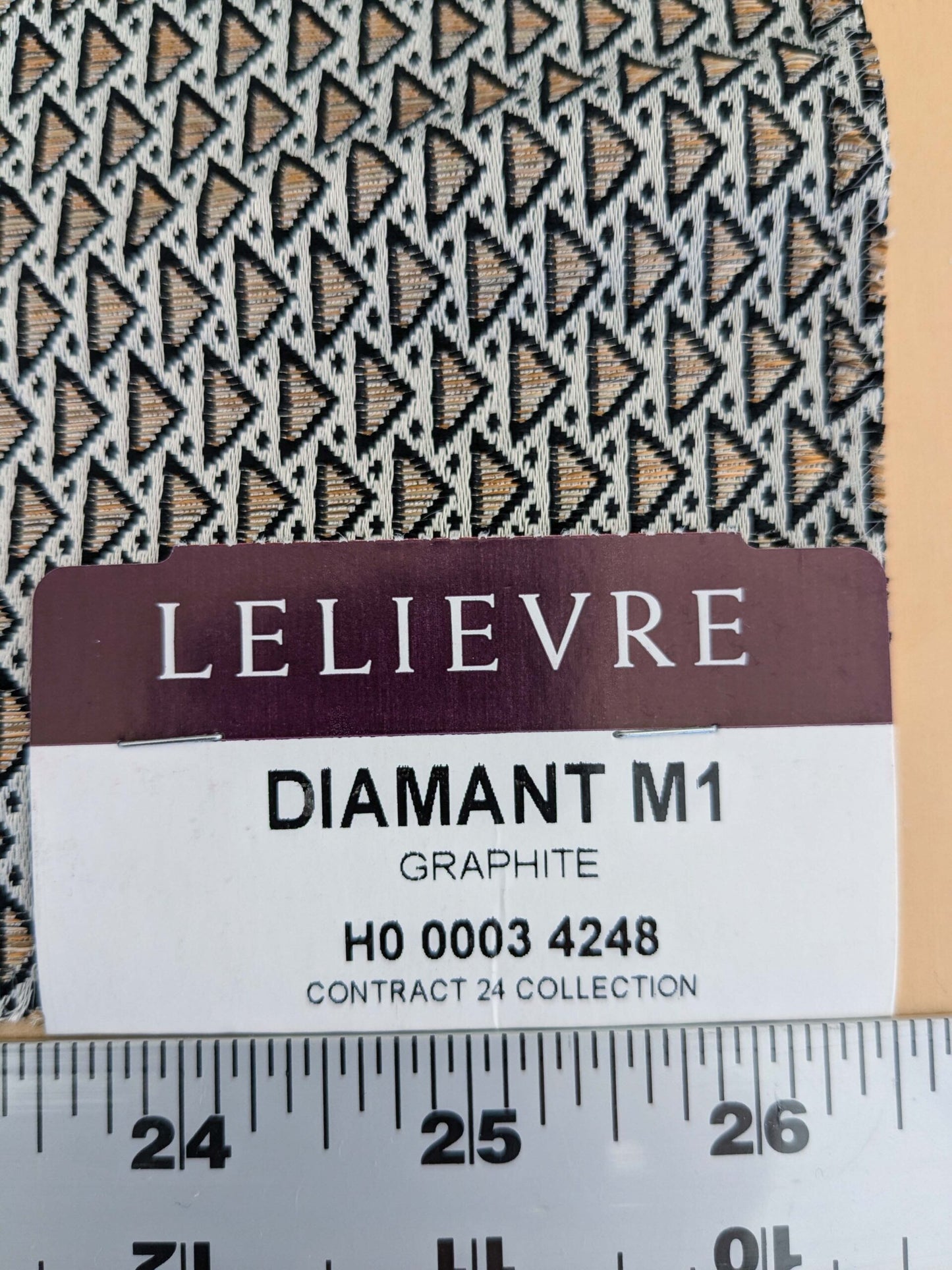 115 EV50 25" x 26" Square Scalamandre Diamant M1 Graphite Gray Small Scale Texture