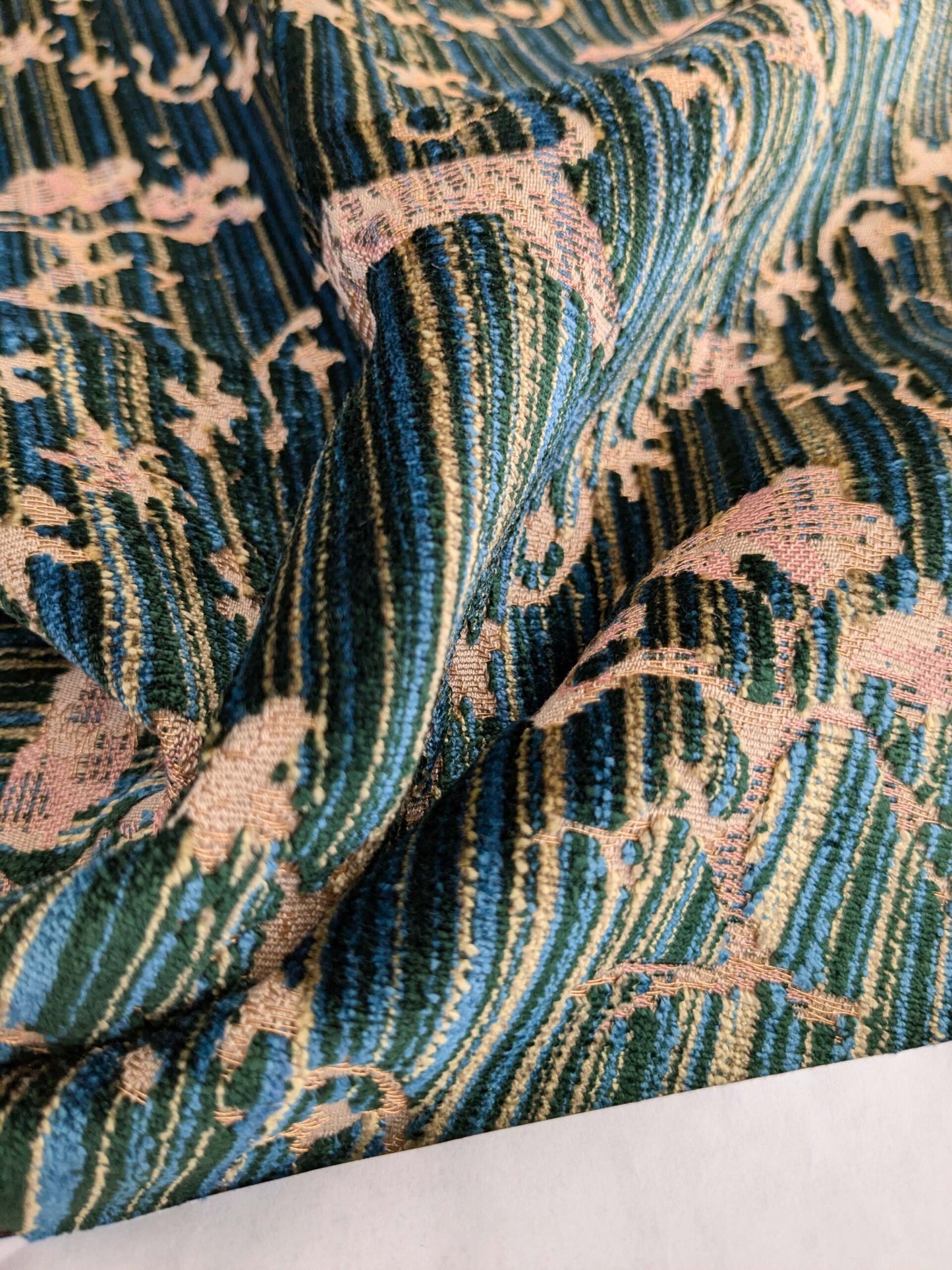 116 EV50 25" x 26" Square Scalamandre Santini BIS Green Blue Custom Silk Velvet Lion Animal Leopard Forest MSRP USD 882/y